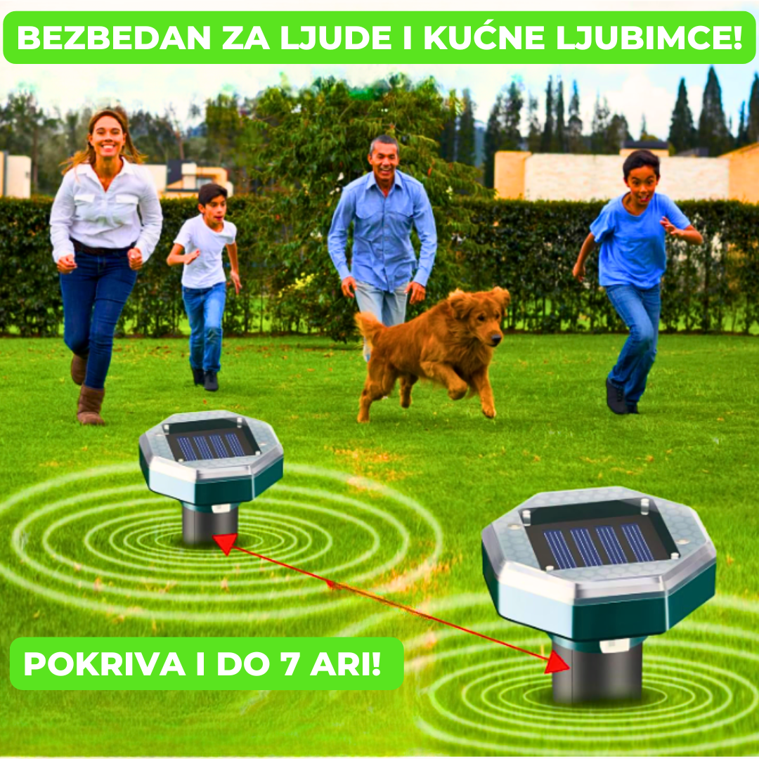 Solarni rasterivač krtica je bezbedan za ljude i kućne ljubimce!