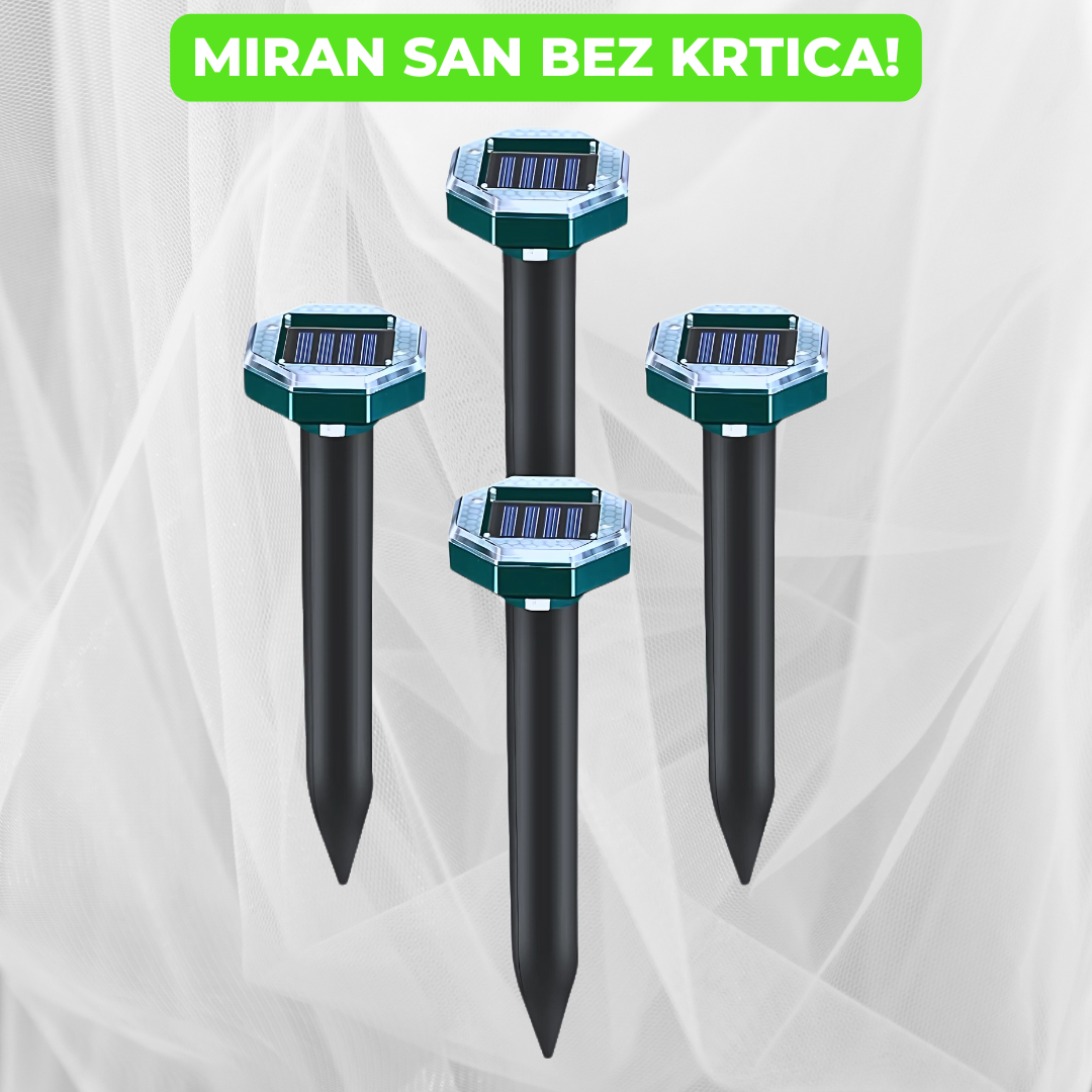 Solarni rasterivač krtica omogućava miran san bez štetočina, a posebno krtica!